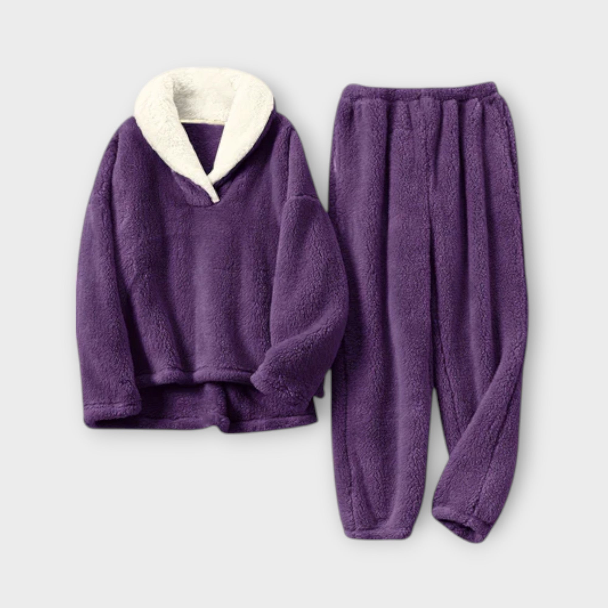 Carmen Cozy Loungewear Set Flannel Top And Trousers