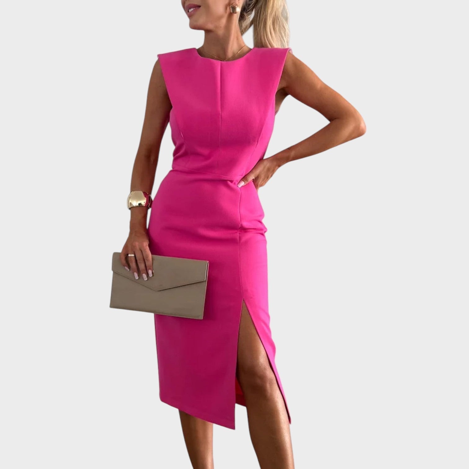 Elvira Summer Dress Lightweight Sleeveless Round Neck