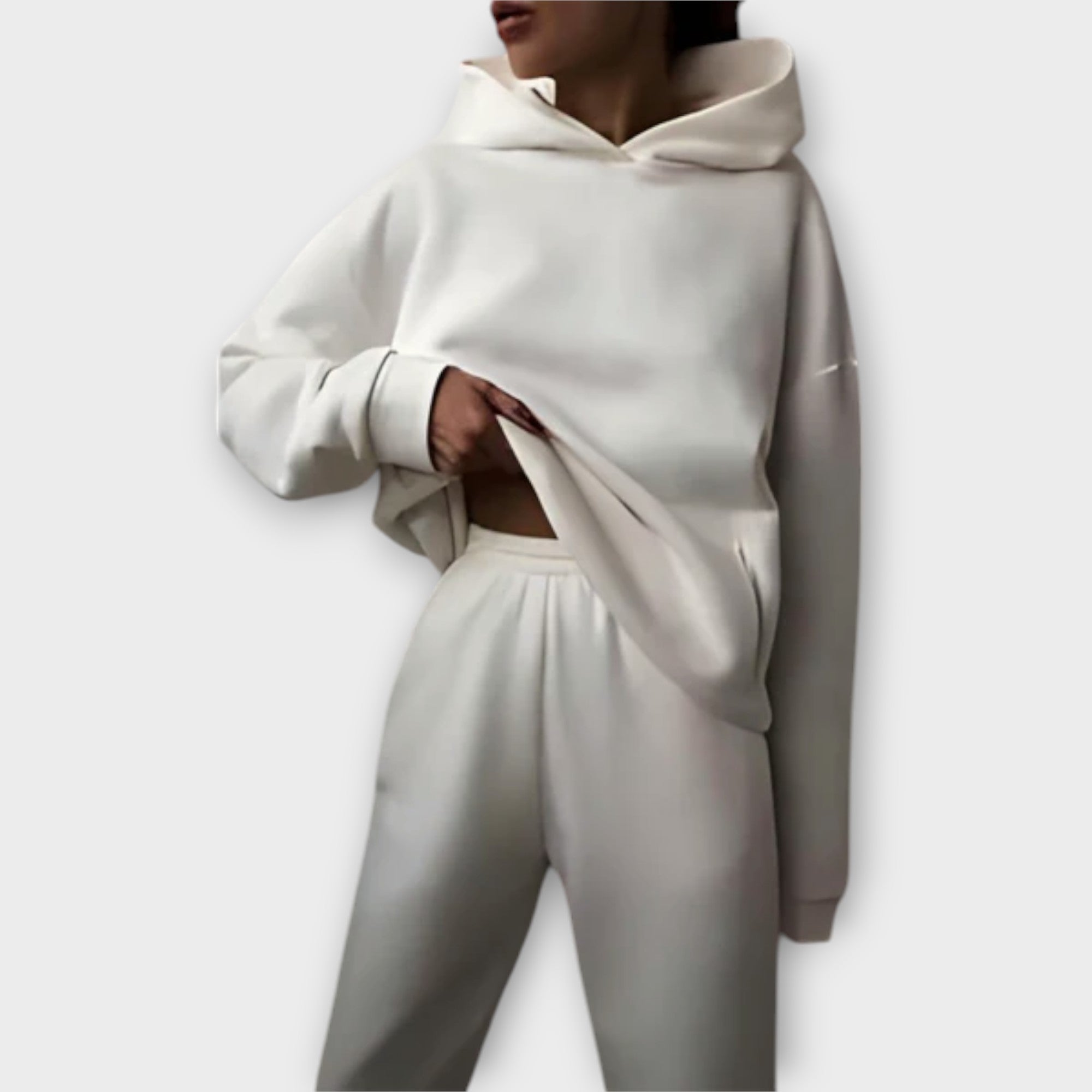 Isabel Loungewear Set Cotton S To XL Stone Relaxed Comfort