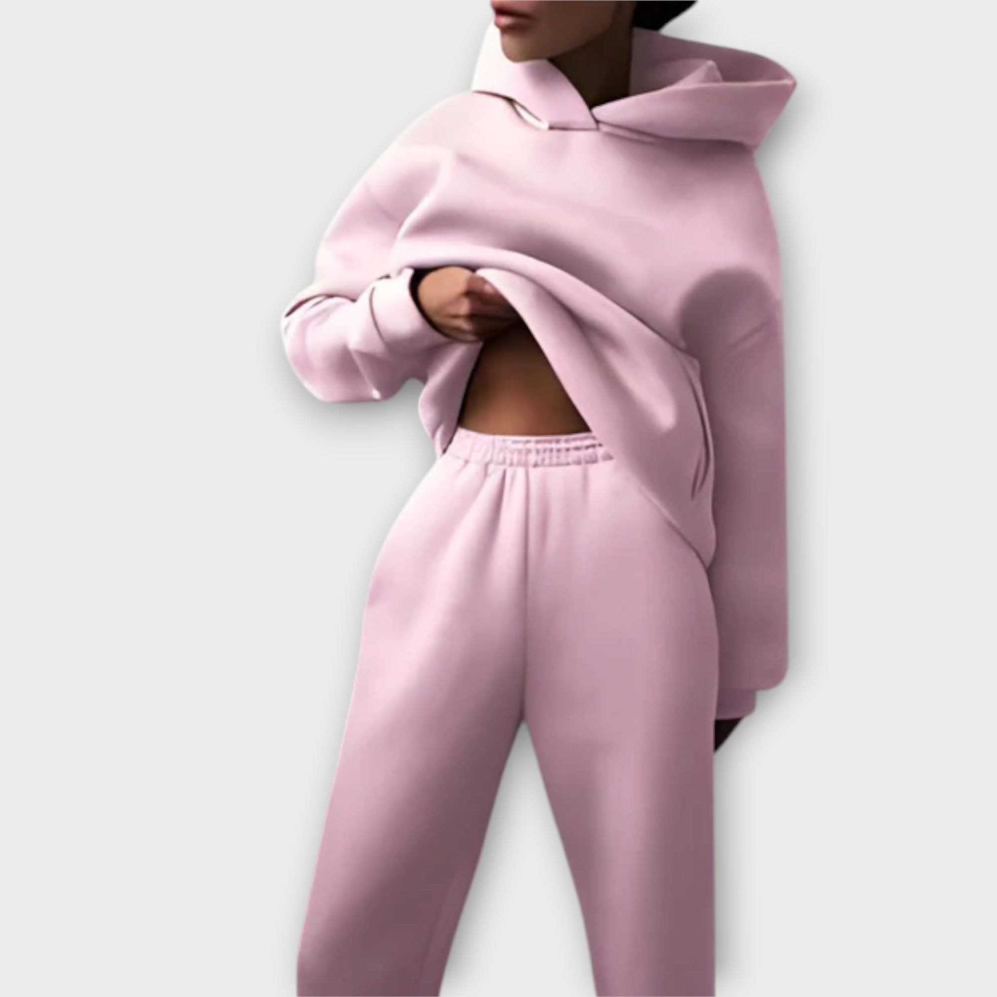 Isabel Loungewear Set Cotton S To XL Stone Relaxed Comfort