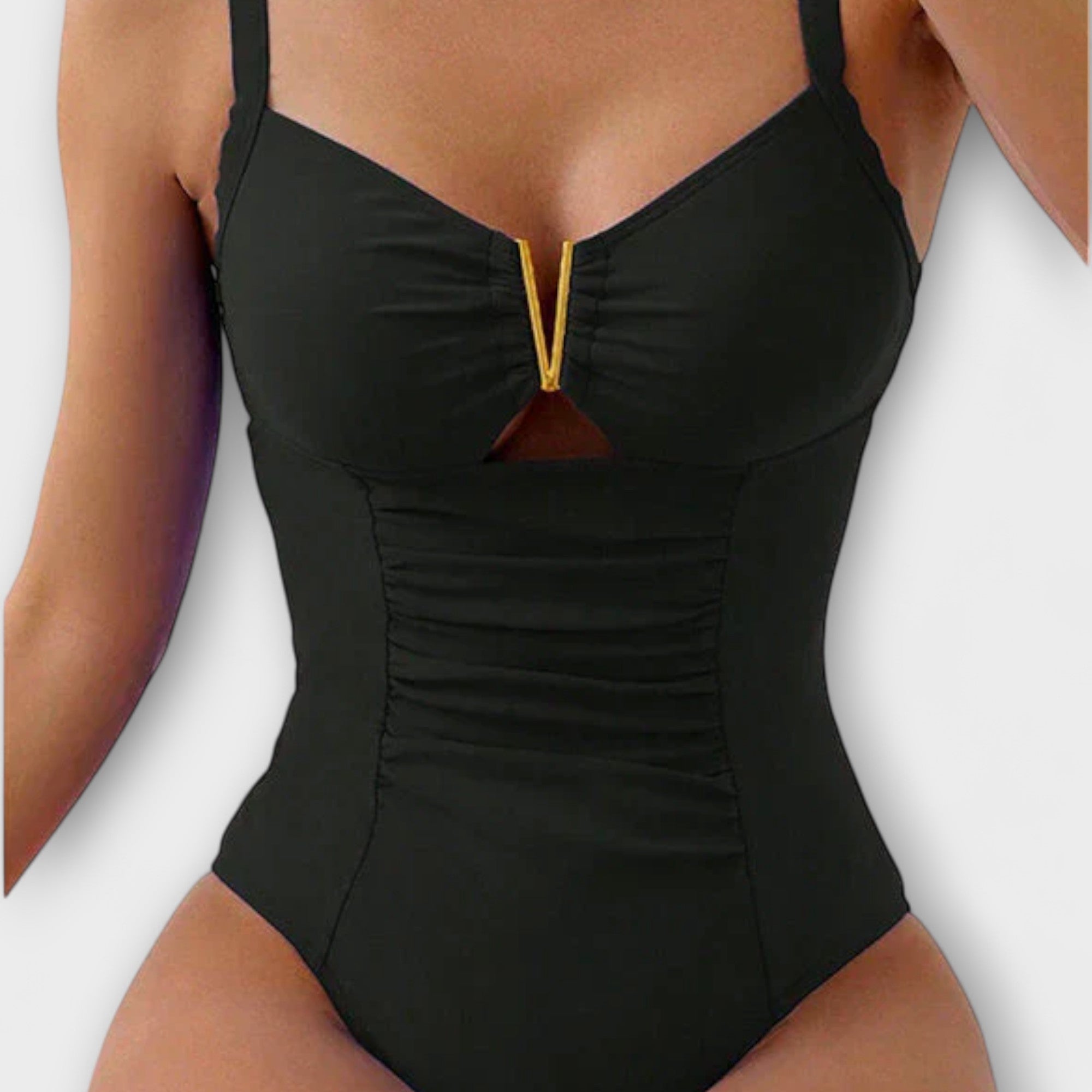 Claudia Swimsuit Elegant V Neck With Side Cutout Details