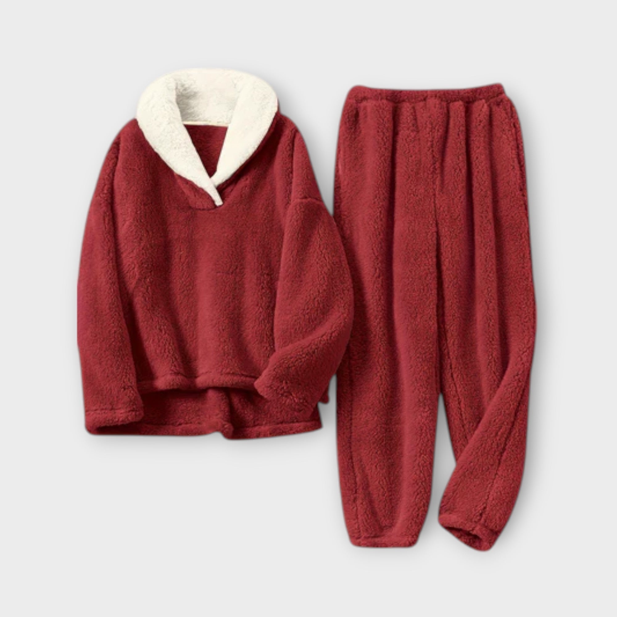 Carmen Cozy Loungewear Set Flannel Top And Trousers
