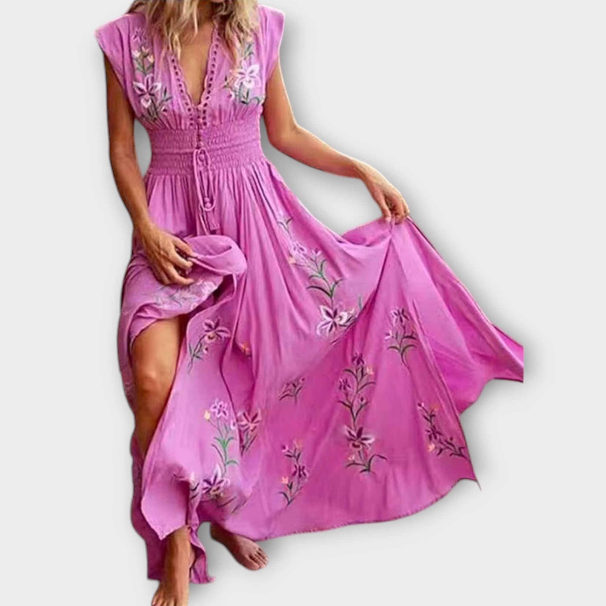Mireya Bohemian Dress Charming Vintage Embroidered Detail