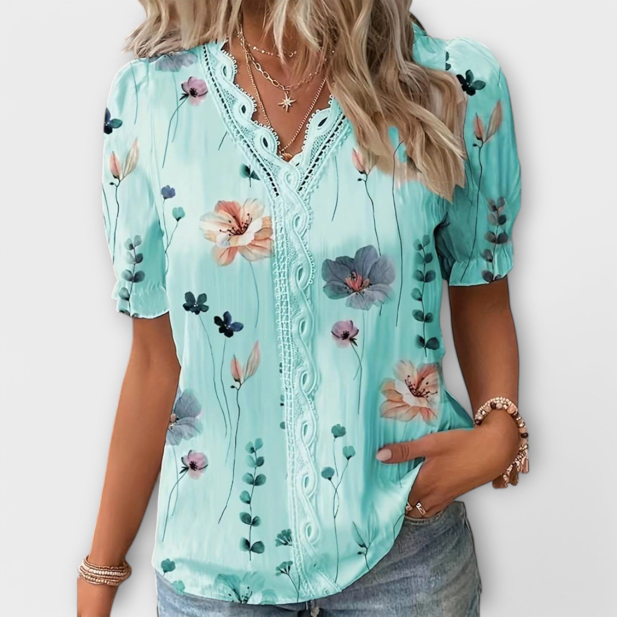 Aitana Blouse Fresh Lightweight V Neck Spring Casual Top