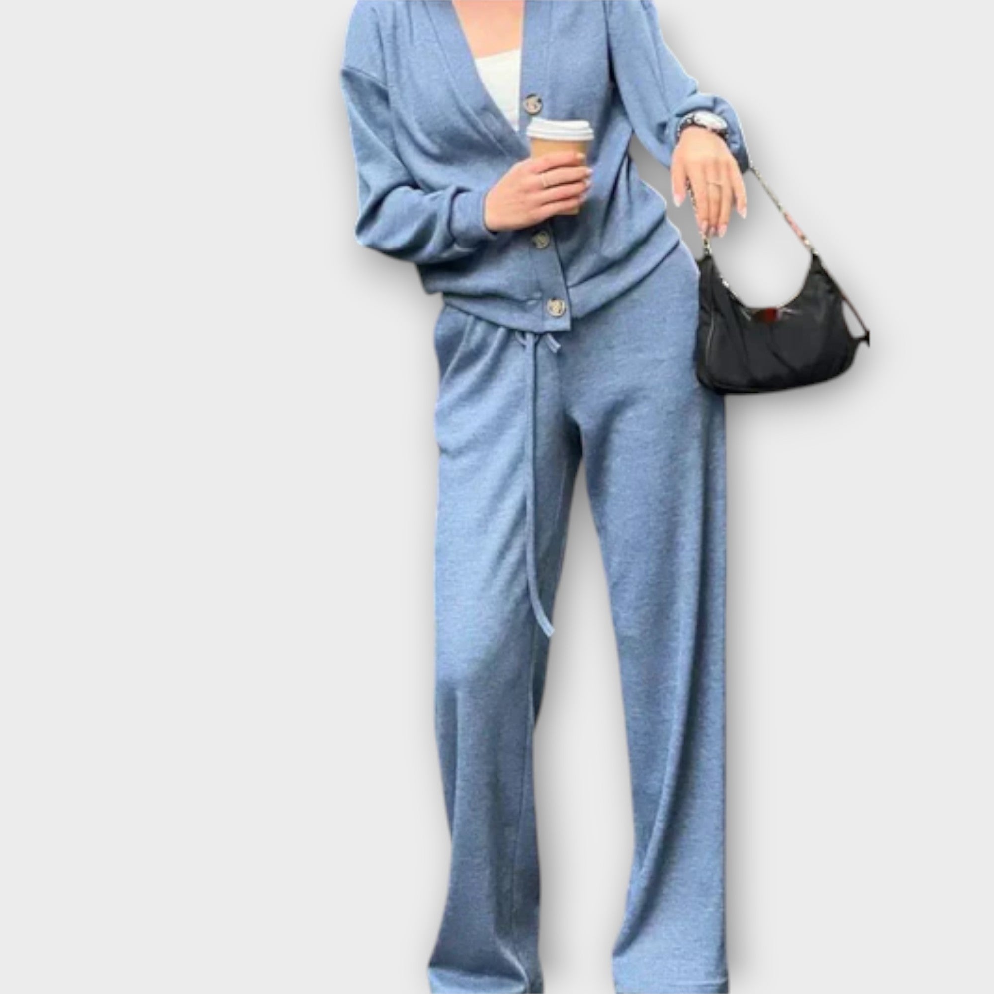 Marisol Casual Set Women Cotton Blend S-XL Navy Comfort