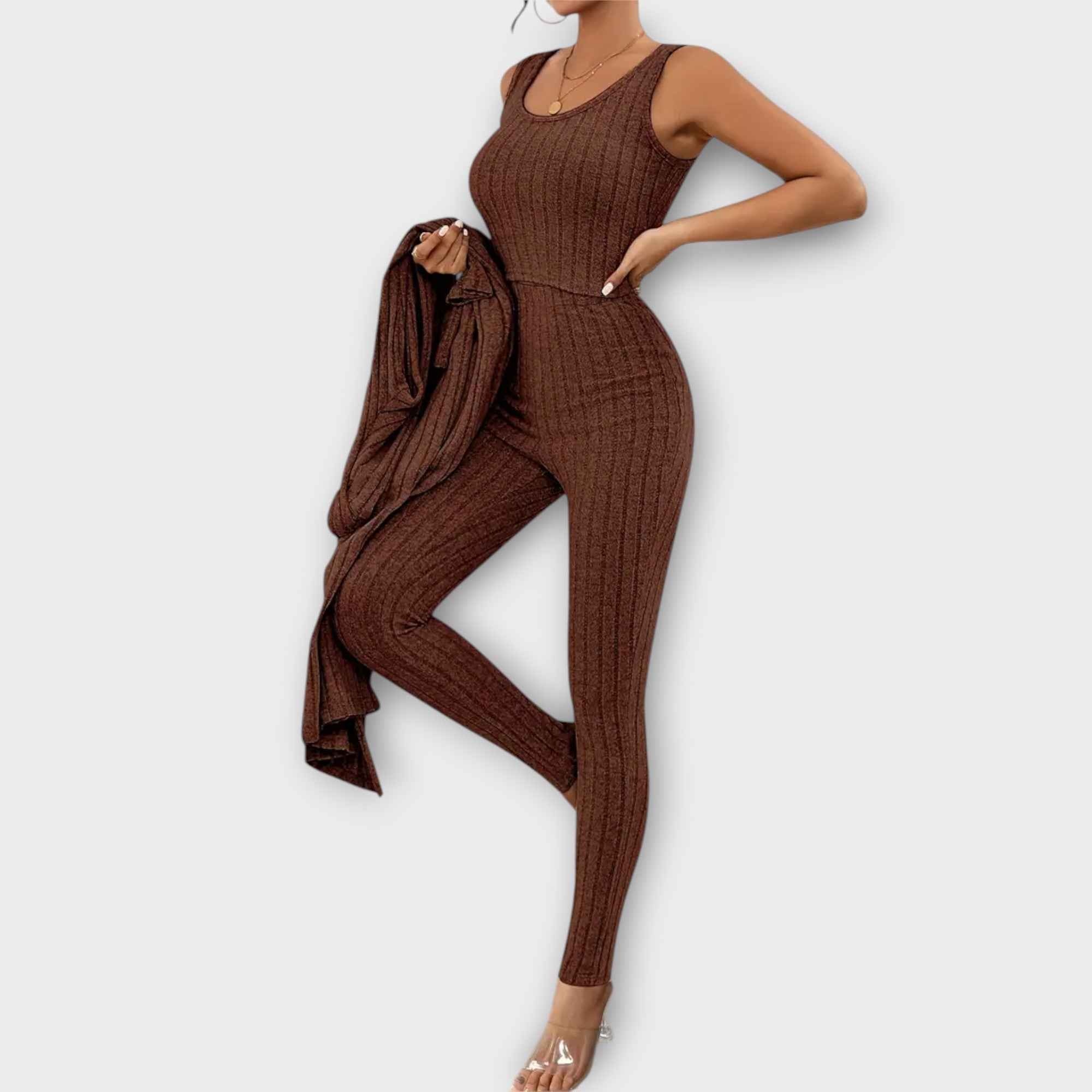 Clara Modern Versatile Elegance Three Piece Striped Set