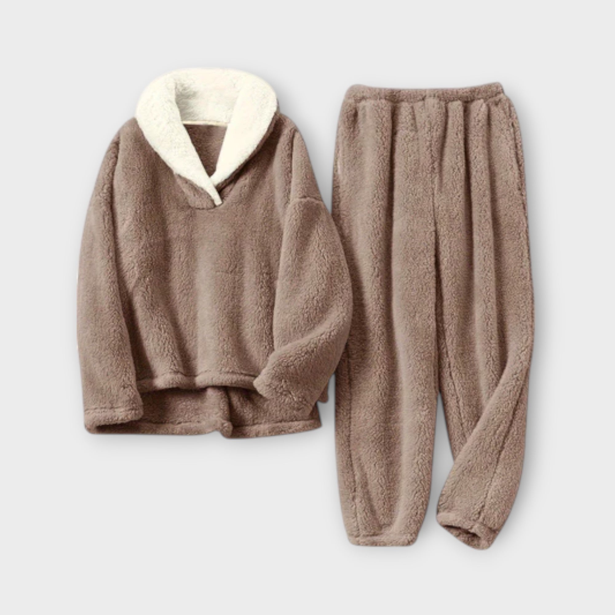 Carmen Cozy Loungewear Set Flannel Top And Trousers