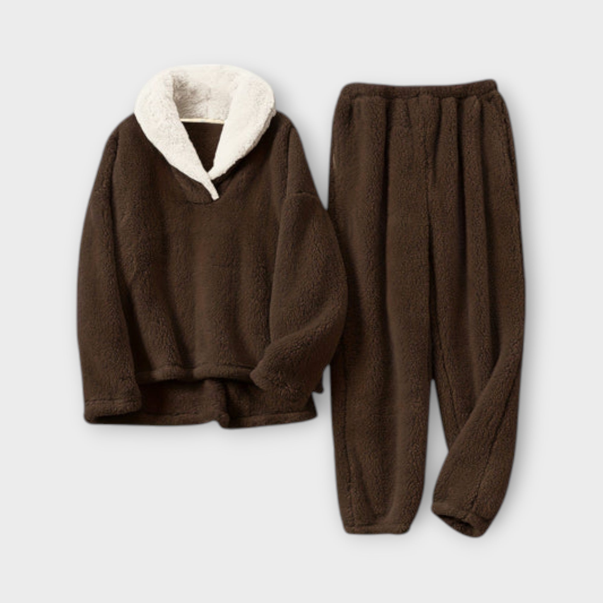 Carmen Cozy Loungewear Set Flannel Top And Trousers