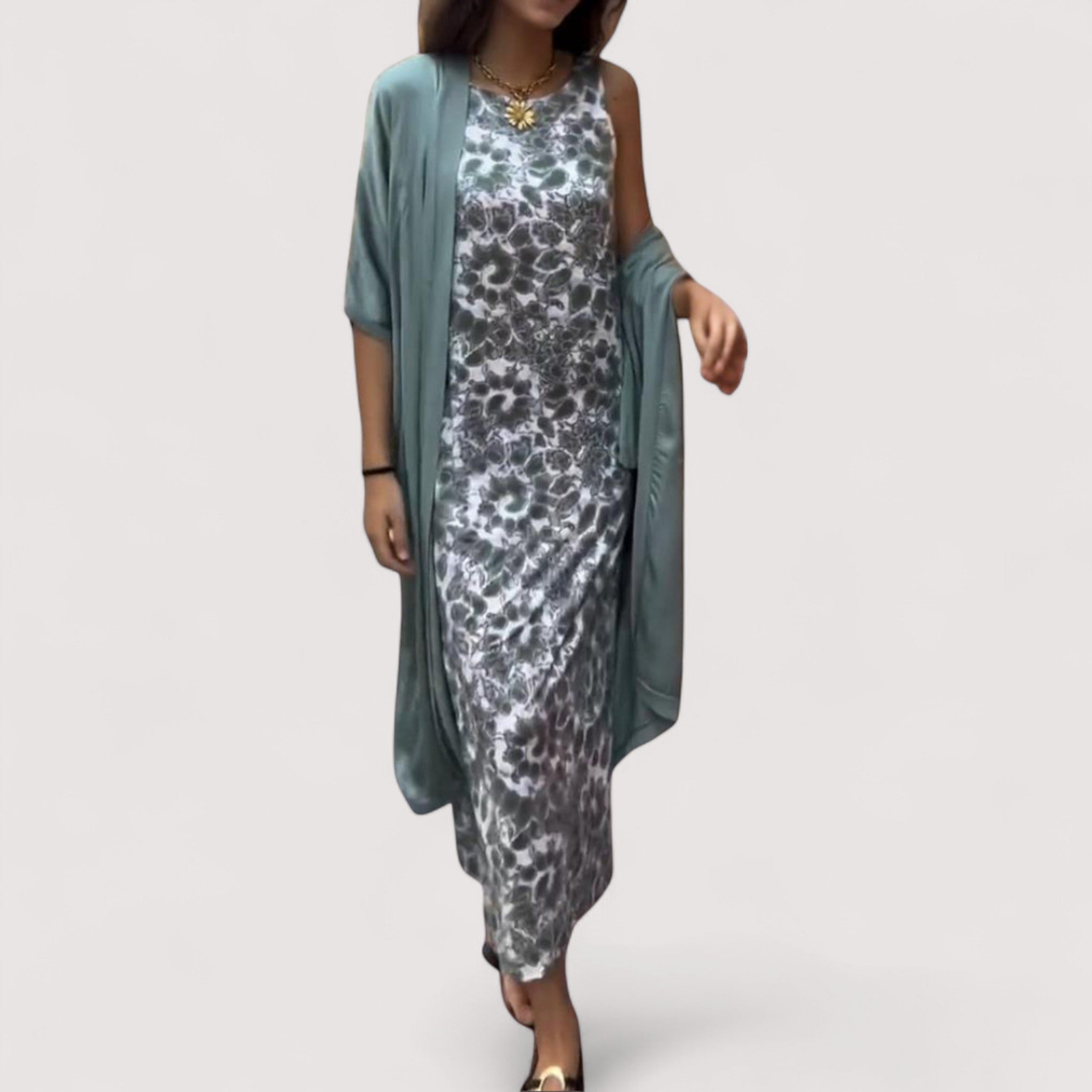 Cille Elegant Dress With Jacket Linen Blend M Navy Travel
