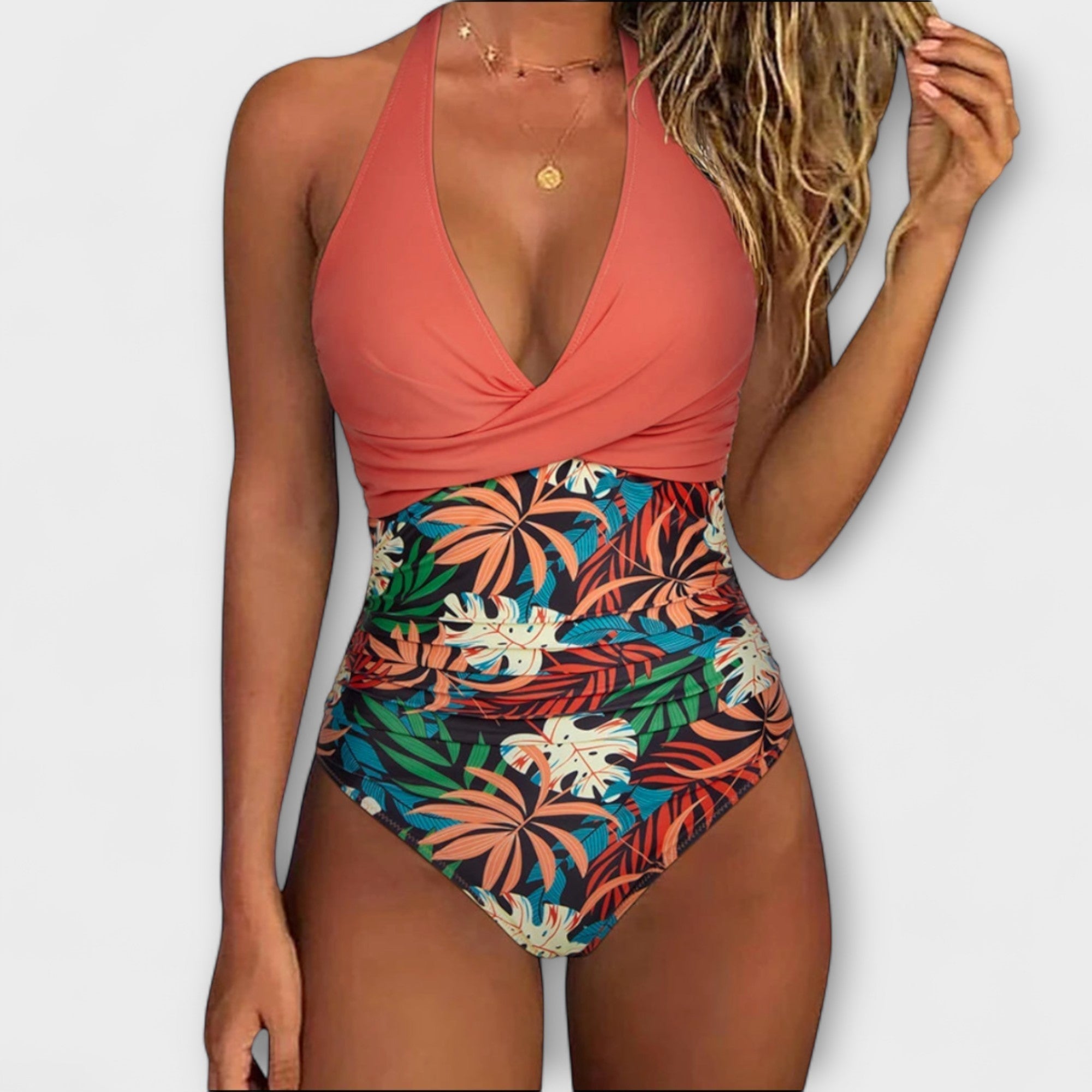 Florencia Chic V Neck Swimsuit With Figure Flattering