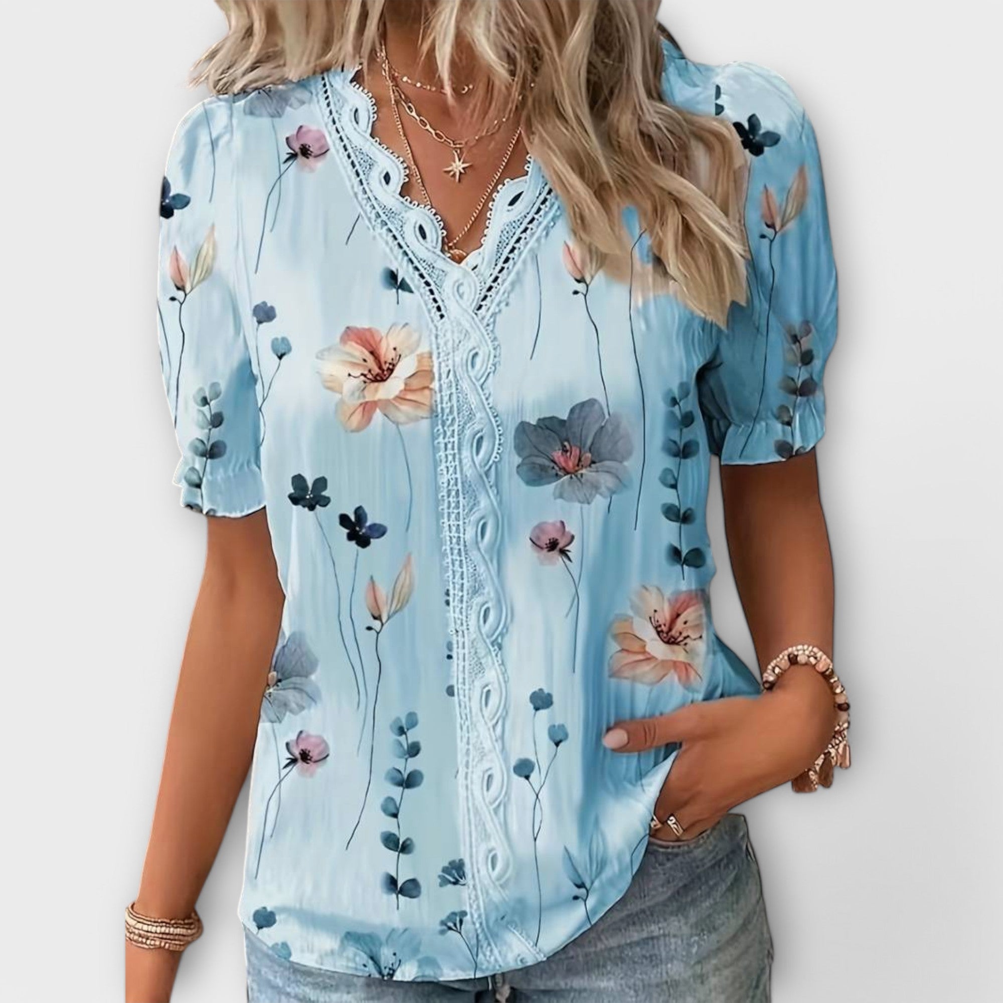 Aitana Blouse Fresh Lightweight V Neck Spring Casual Top