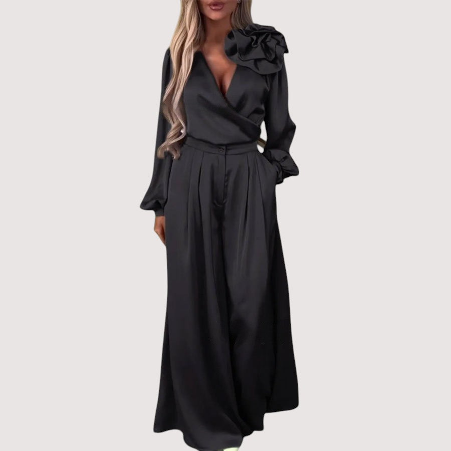 Grethe - Satin Luxe Set - Satin Champagne - Evening Wear