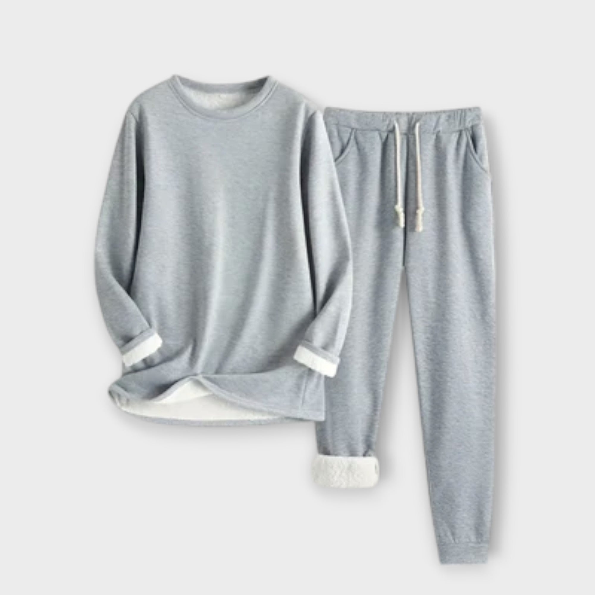 Clara Loungewear Set Cotton Blend Small Grey Relaxed Days