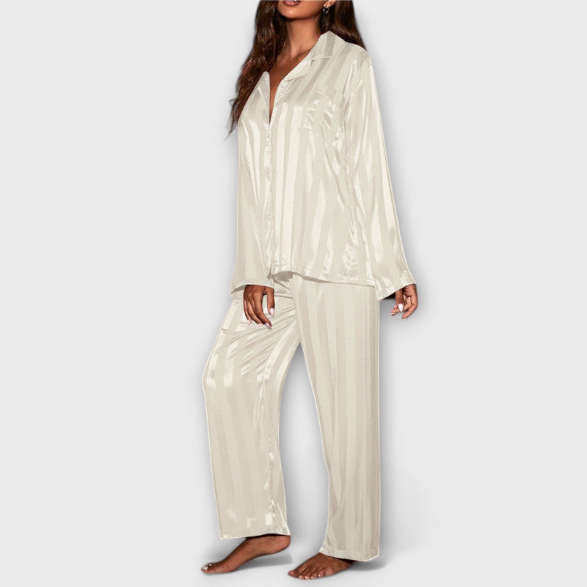 Estela - Satin Pyjama Set - S M L Gold - Luxury Sleep