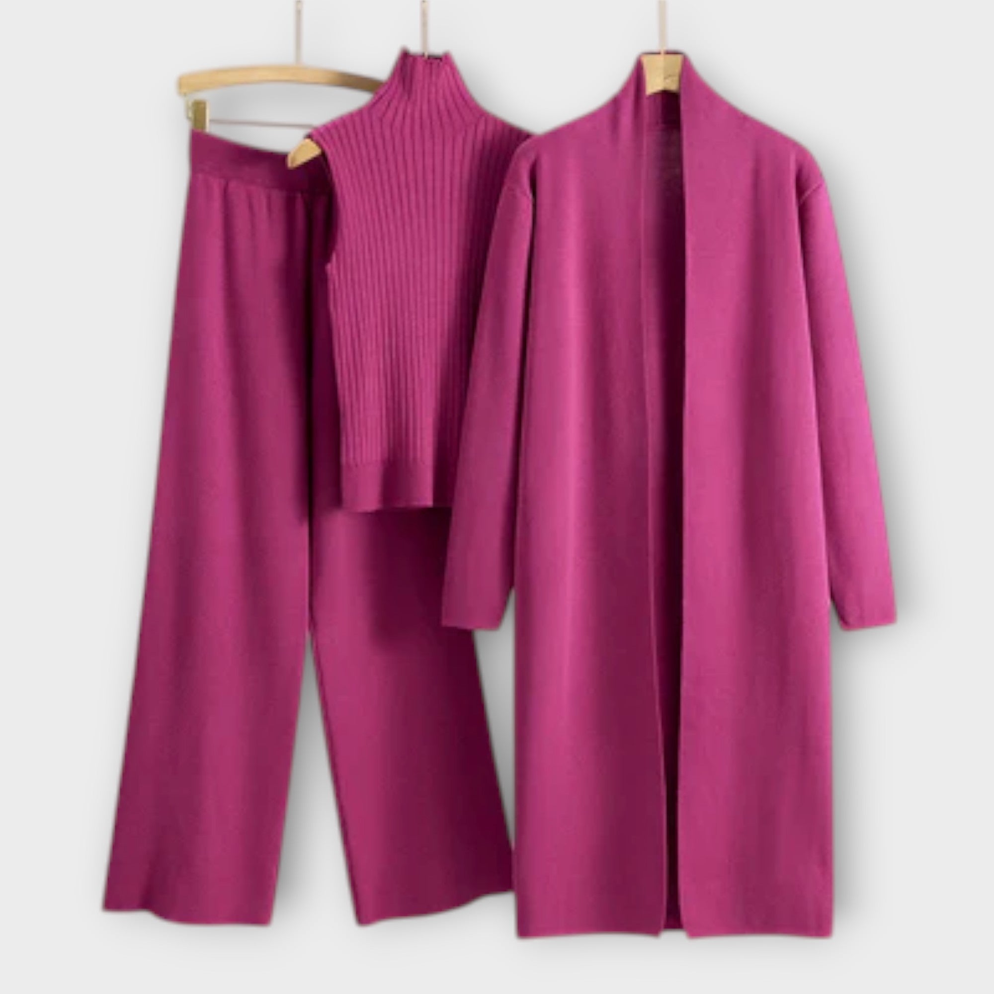 Estefanía Chic Three Piece Set Womens Cardigan Trousers