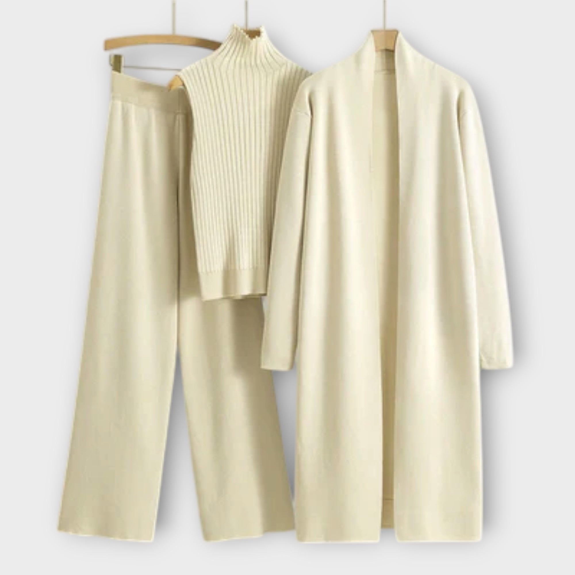 Estefanía Chic Three Piece Set Womens Cardigan Trousers