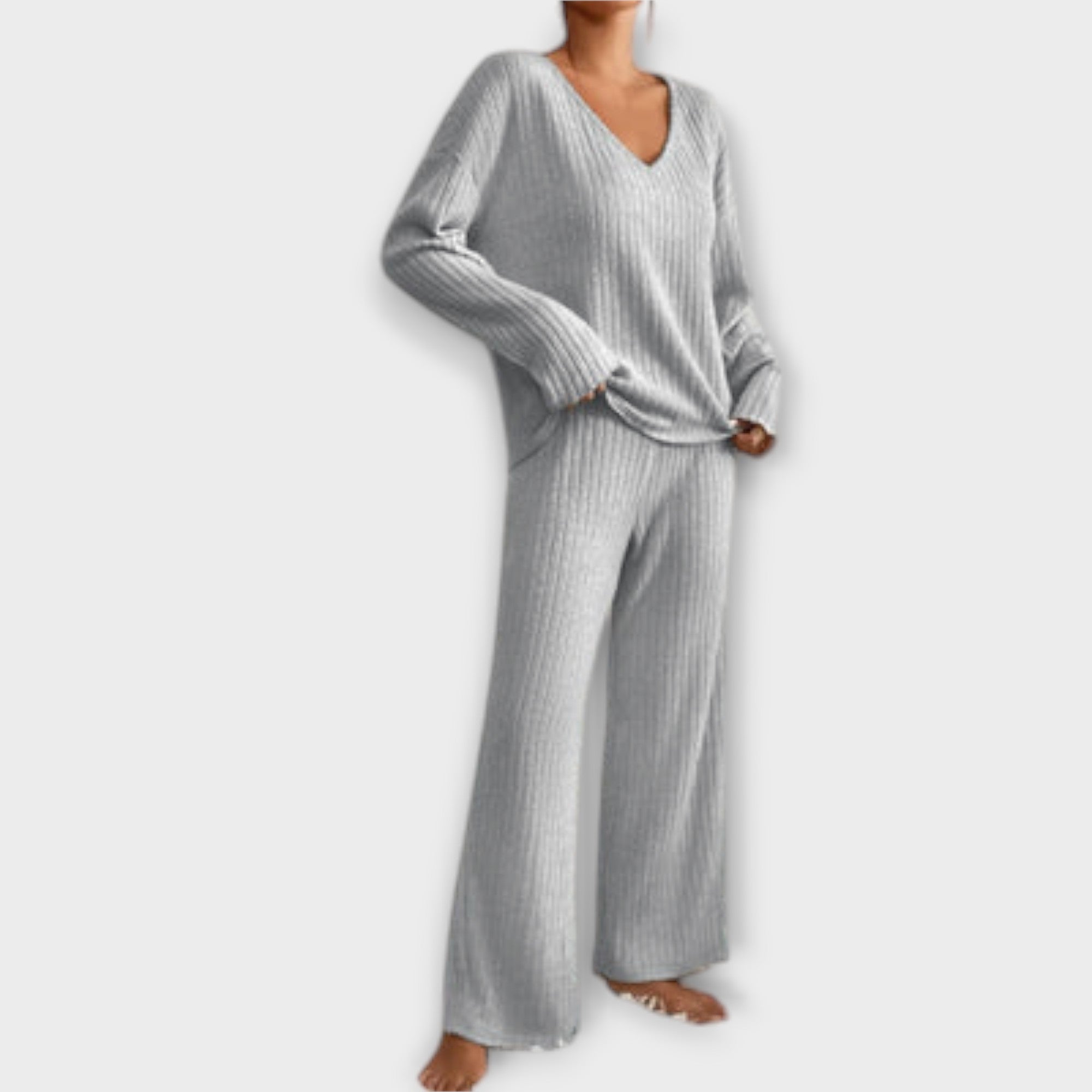 Lia Ribbed Two Piece Set Elegant Comfortable Knitwear