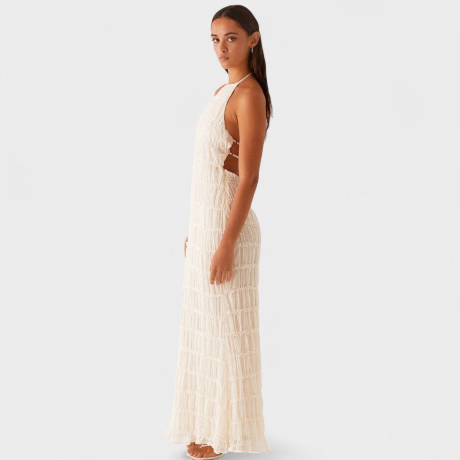 Marina Halter Maxi Dress Breathable Effortless Elegance