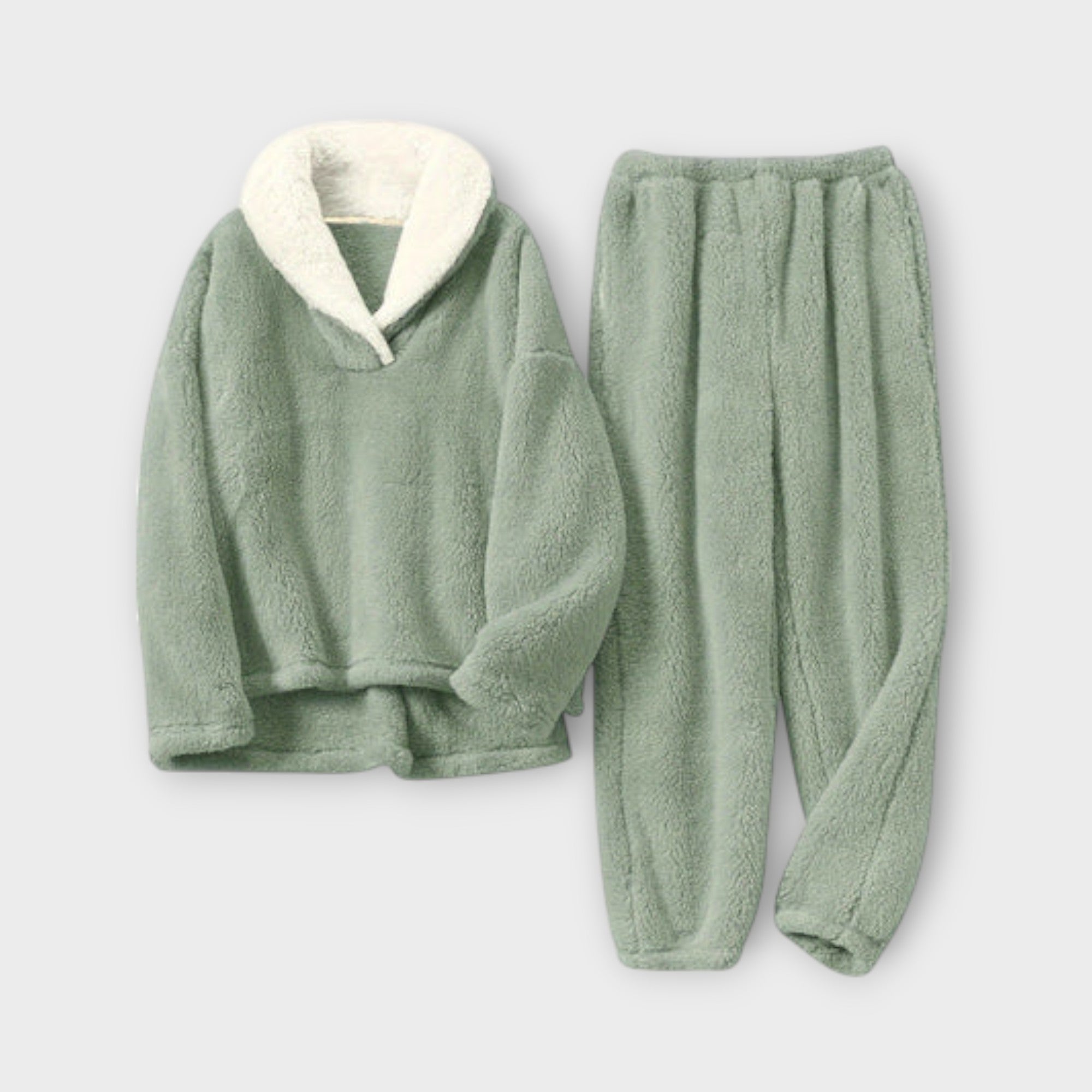 Carmen Cozy Loungewear Set Flannel Top And Trousers