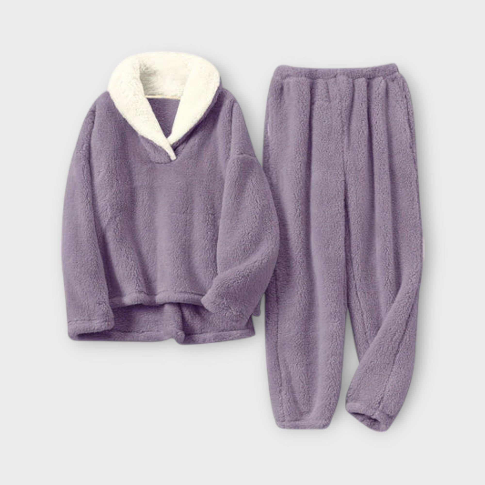 Carmen Cozy Loungewear Set Flannel Top And Trousers