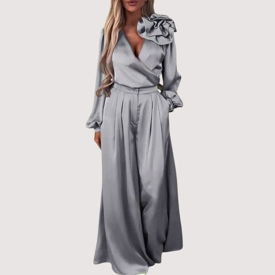Grethe - Satin Luxe Set - Satin Champagne - Evening Wear