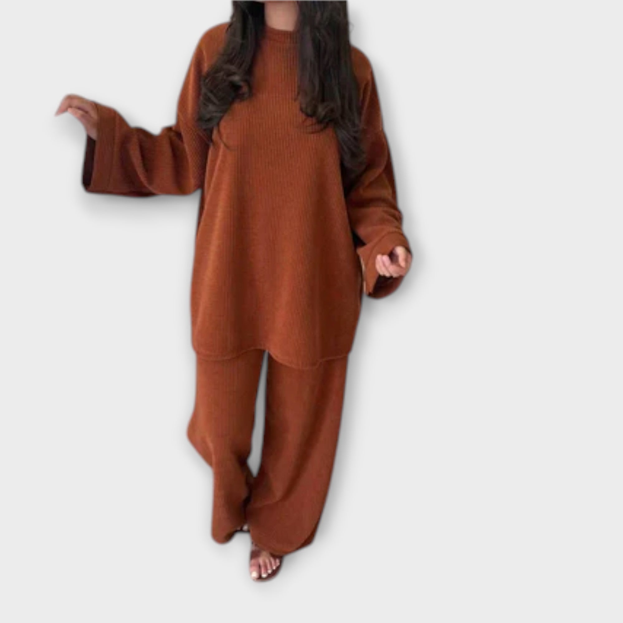 Ingrid Oversized Ribbed Knit Set For Style And Comfort