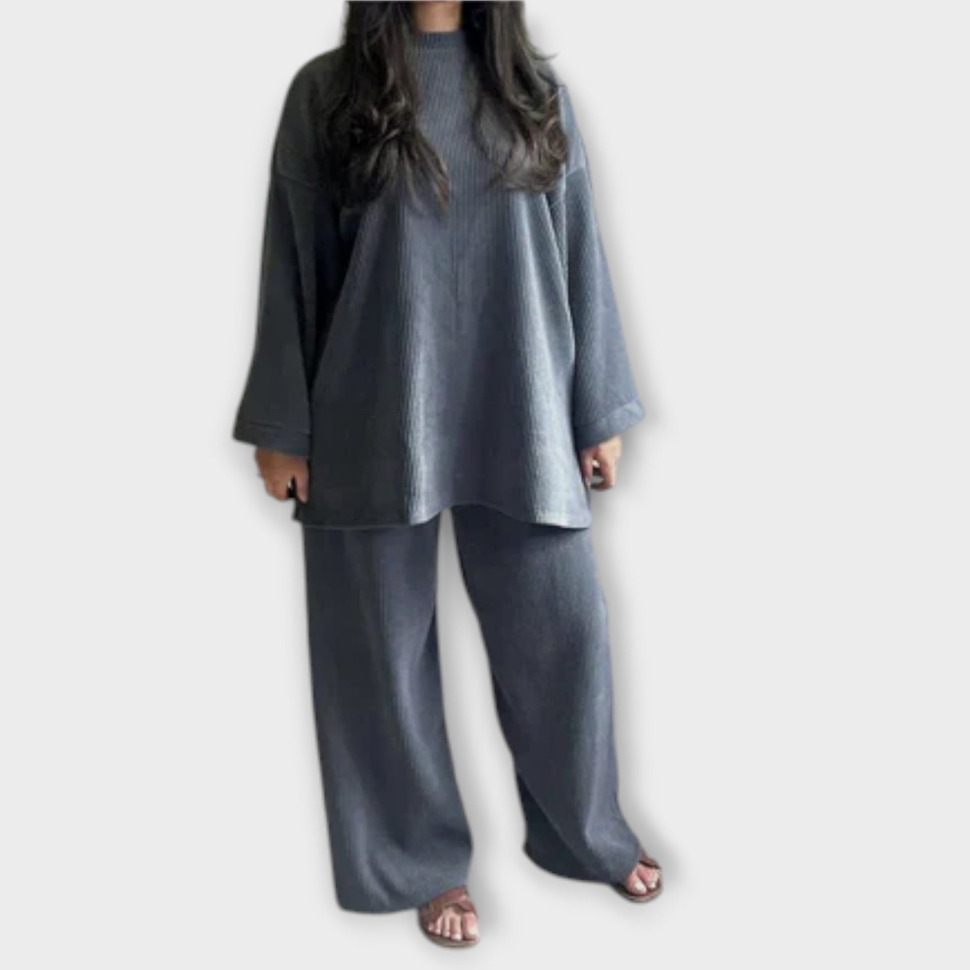 Ingrid Oversized Ribbed Knit Set For Style And Comfort