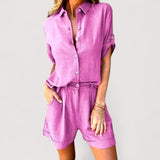 Selma Relaxed Set Breathable Cotton Blend M Solid For Spring