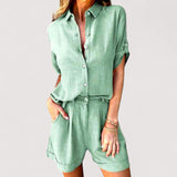 Selma Relaxed Set Breathable Cotton Blend M Solid For Spring