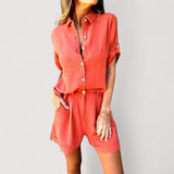 Selma Relaxed Set Breathable Cotton Blend M Solid For Spring